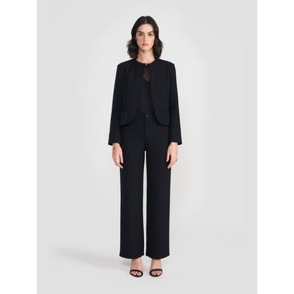 Perona Kylie Black Open Front Blazer