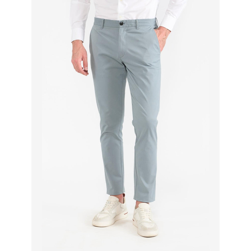 Perona Emmett Blue Solid Relaxed Fit Pant