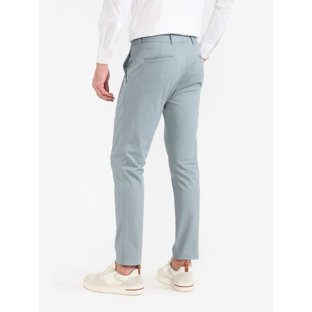 Perona Emmett Blue Solid Relaxed Fit Pant