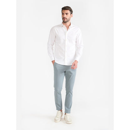 Perona Emmett Blue Solid Relaxed Fit Pant