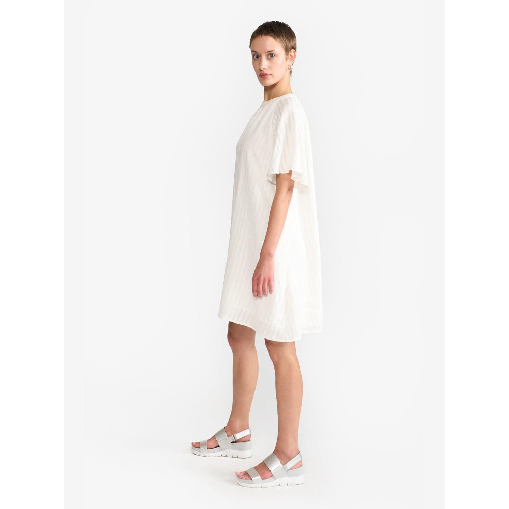 Perona Georgia White Bell Sleeves A Line Dress