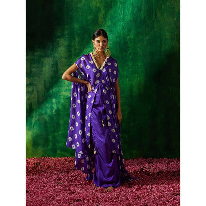 PINK CITY BY SARIKA Shibori Wrap Paired with Skirt (Set of 3)