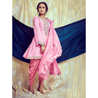 PINK CITY BY SARIKA Leheria Kurta with Dhoti (Set of 2)