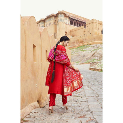 PINK CITY BY SARIKA Women's Dandiya Raas Kurta with Pant and Dupatta (Set of 3)