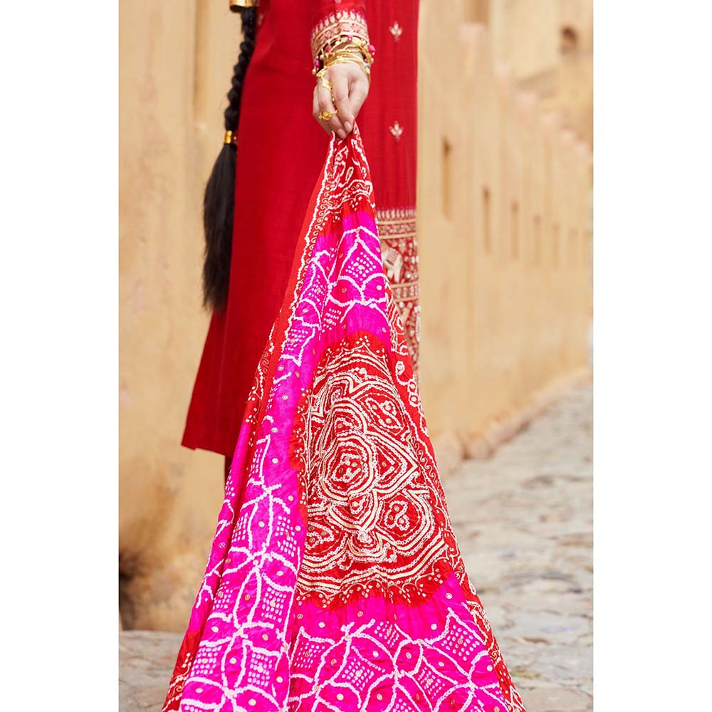 PINK CITY BY SARIKA Women's Dandiya Raas Kurta with Pant and Dupatta (Set of 3)