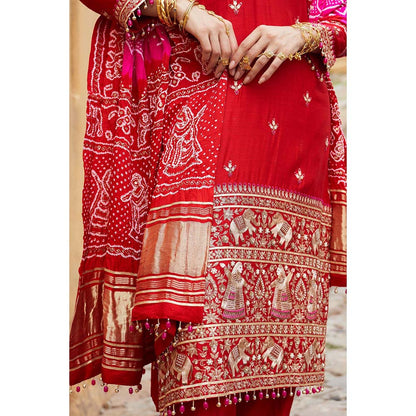 PINK CITY BY SARIKA Women's Dandiya Raas Kurta with Pant and Dupatta (Set of 3)