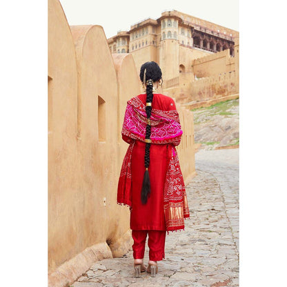 PINK CITY BY SARIKA Women's Dandiya Raas Kurta with Pant and Dupatta (Set of 3)