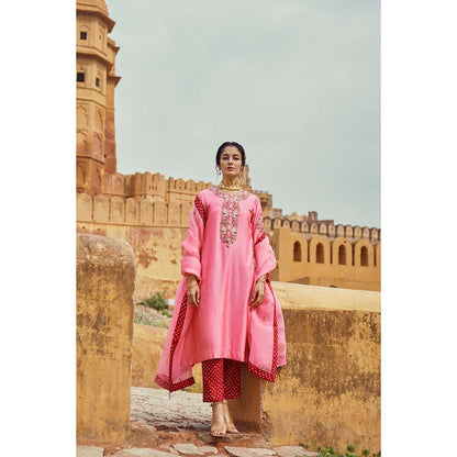 PINK CITY BY SARIKA Women's Hasti Kurta with Pant and Dupatta (Set of 3)