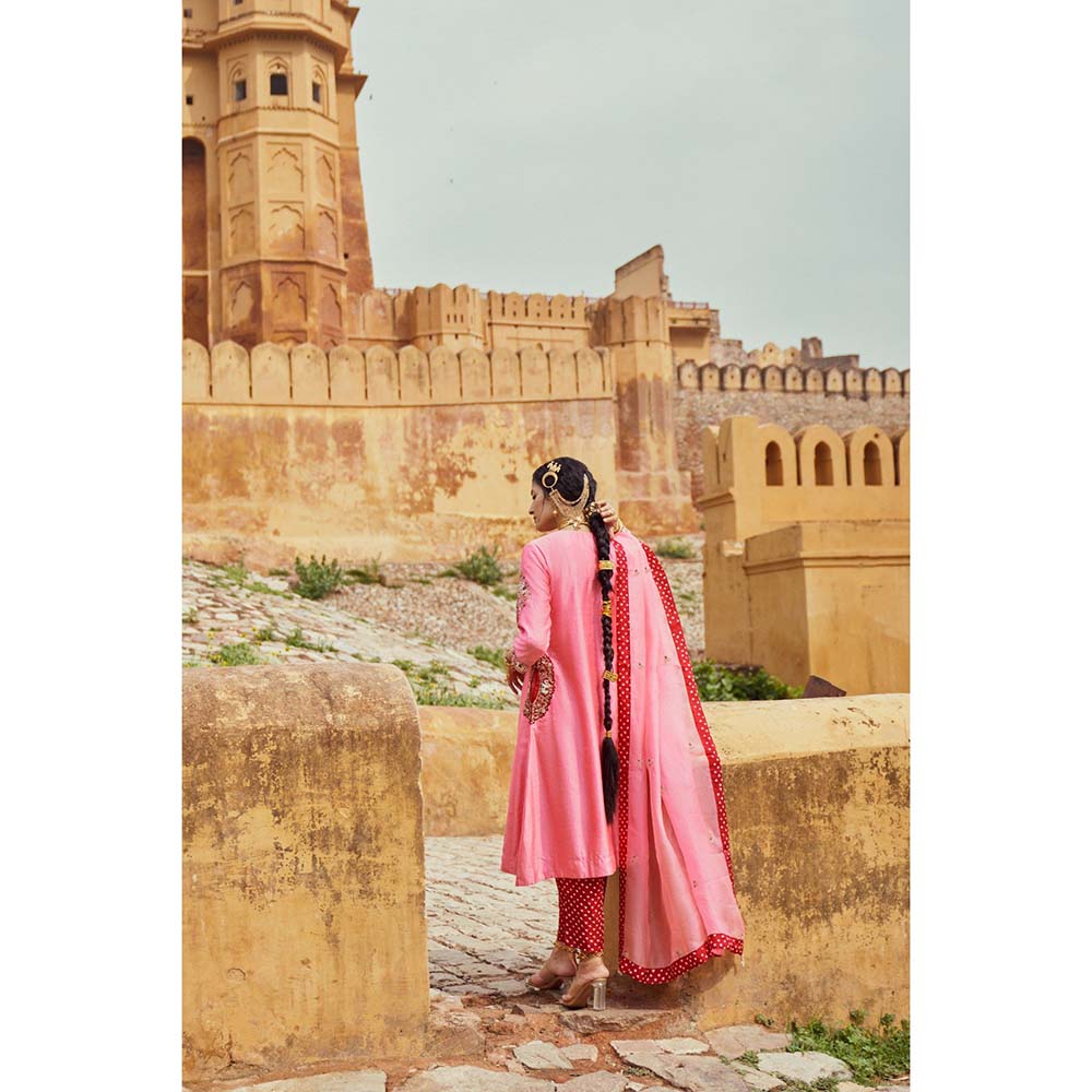 PINK CITY BY SARIKA Women's Hasti Kurta with Pant and Dupatta (Set of 3)