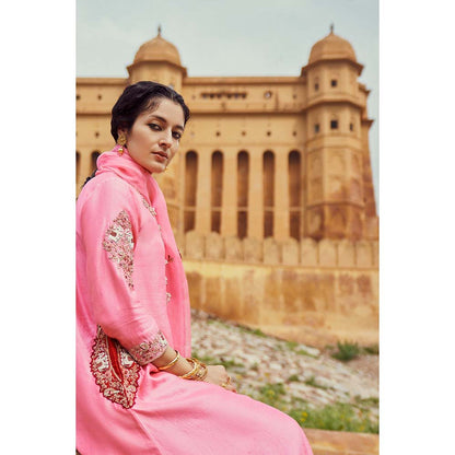 PINK CITY BY SARIKA Women's Hasti Kurta with Pant and Dupatta (Set of 3)