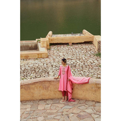 PINK CITY BY SARIKA Women's Hasti Kurta with Pant and Dupatta (Set of 3)