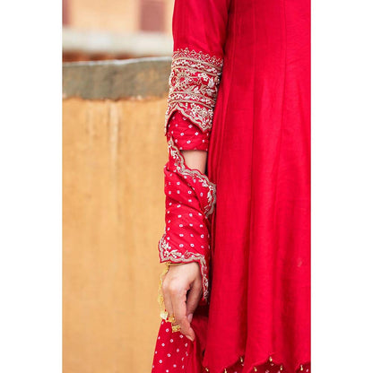 PINK CITY BY SARIKA Women's Maharani Sharara with Kurta and Dupatta Collar (Set of 4)