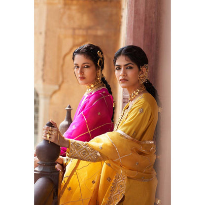 PINK CITY BY SARIKA Women's Kamal Sharara with Kurta and Dupatta (Set of 3)