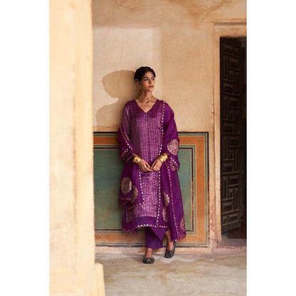 PINK CITY BY SARIKA Women's Mandala Kurta with Pant and Dupatta (Set of 3)