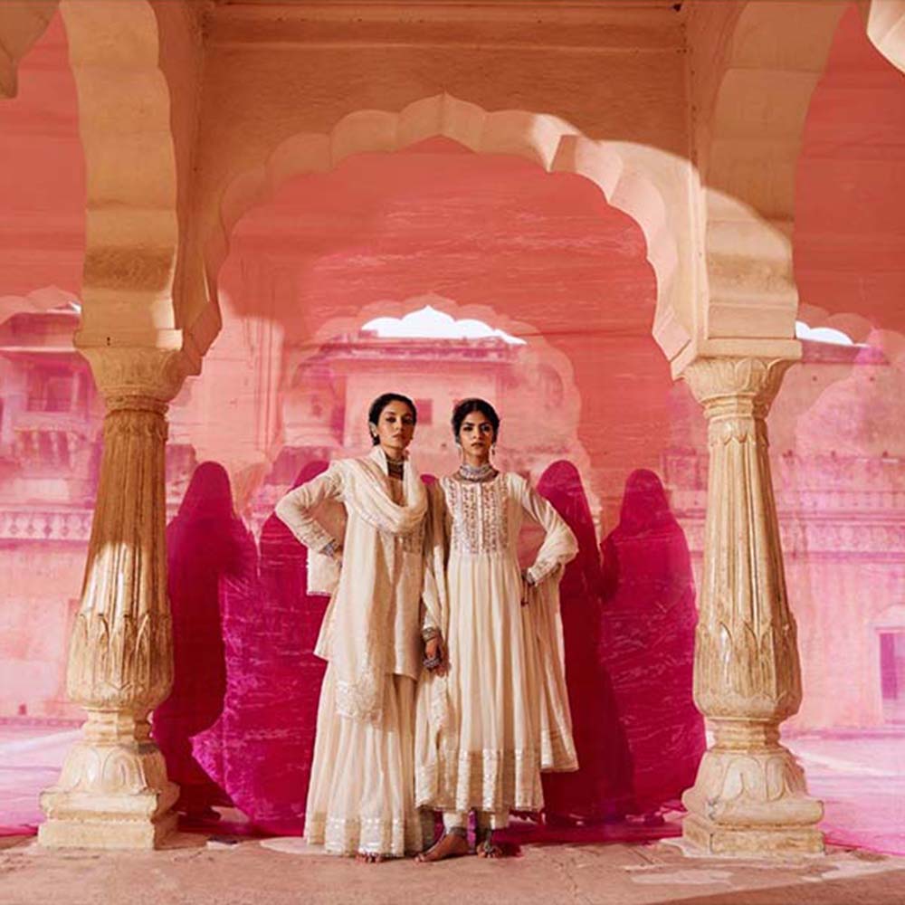 PINK CITY BY SARIKA Women's Chandni Anarkali Kurta with Pant and Dupatta (Set of 3)