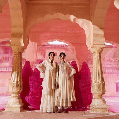 PINK CITY BY SARIKA Women's Chandni Anarkali Kurta with Pant and Dupatta (Set of 3)