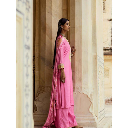 PINK CITY BY SARIKA Pink Kurta with Pant and Dupatta (Set of 3)