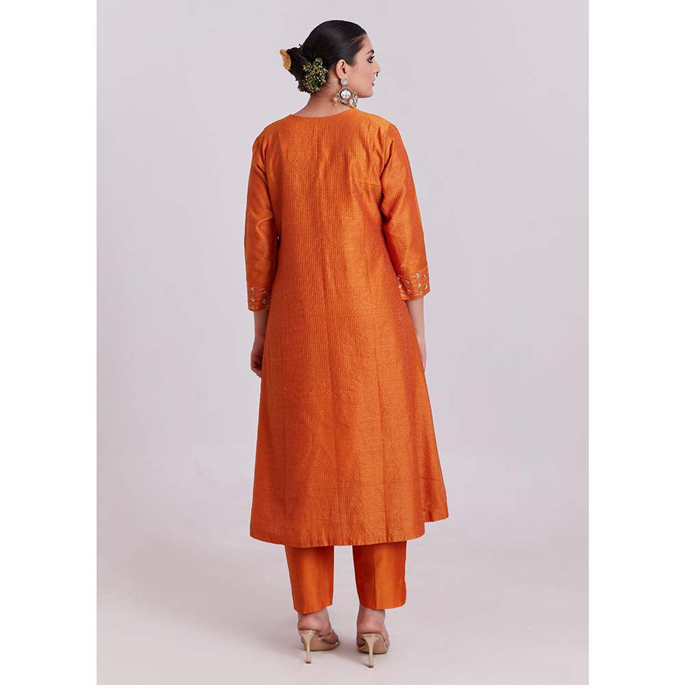PINK CITY BY SARIKA Orange Kurta with Pant and Dupatta (Set of 3)