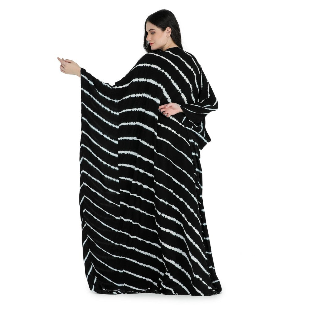 Pinnacle By Shruti Sancheti Black Tie and Dye Embroidered Kaftan Dress