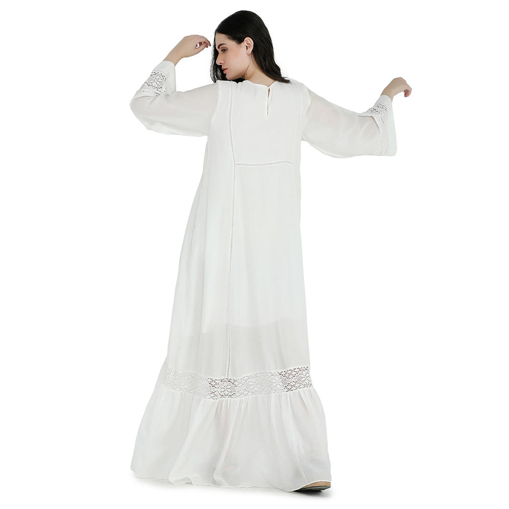 Pinnacle By Shruti Sancheti White High Low Embroidered Midi Dress