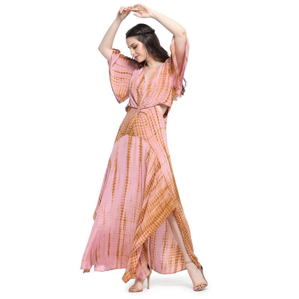 Pinnacle By Shruti Sancheti Onion Pink Tie & Dye Asymmetrical Dress