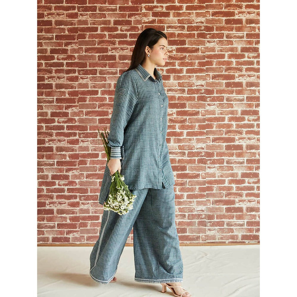 Pinnacle By Shruti Sancheti Dark Green Cotton Check Co-ord (Set of 2)