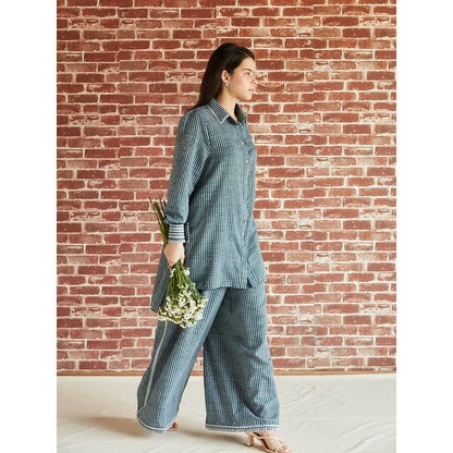 Pinnacle By Shruti Sancheti Dark Green Cotton Check Co-ord (Set of 2)