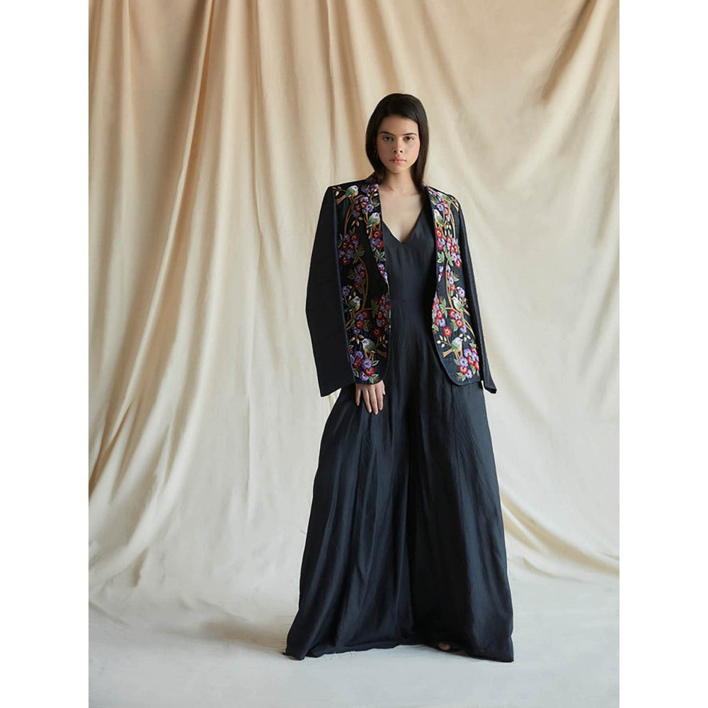 Pinnacle By Shruti Sancheti Black Silk Jumpsuit