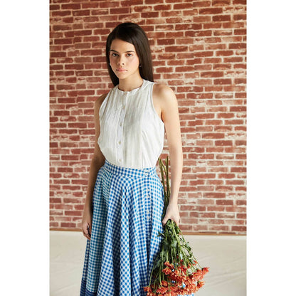 Pinnacle By Shruti Sancheti White Cotton Sleeveless Top