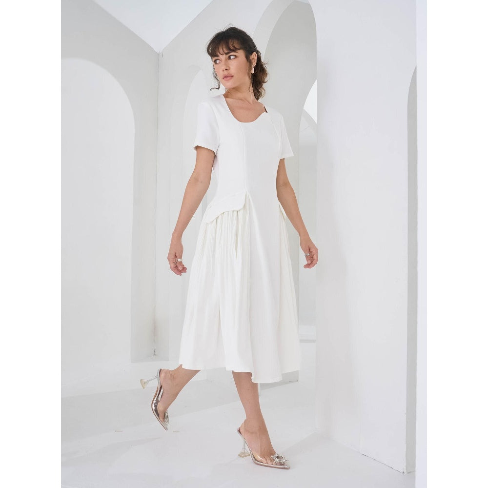 Pleats by Aruni White Monroe Dress