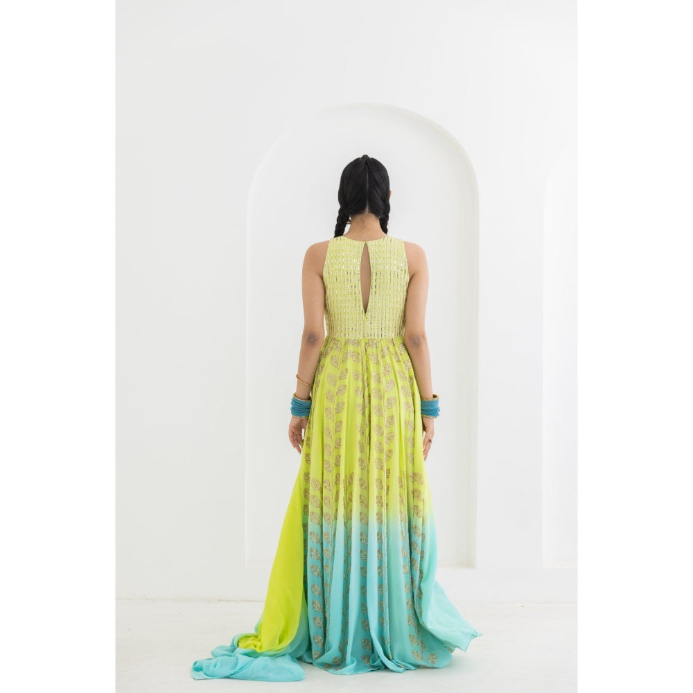 POOJA RAJGARHIA GUPTA Champa Anarkali Kurta with Dupatta (Set of 2)