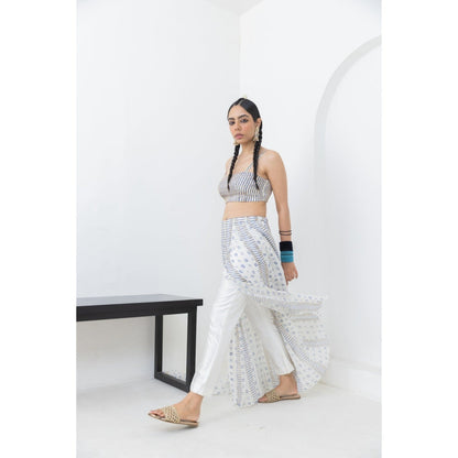 POOJA RAJGARHIA GUPTA Shwet Trouser with Bustier and Dupatta (Set of 3)