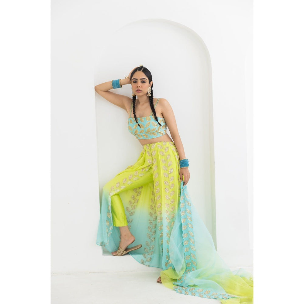 POOJA RAJGARHIA GUPTA Mogra Trouser with Bustier and Dupatta (Set of 3)