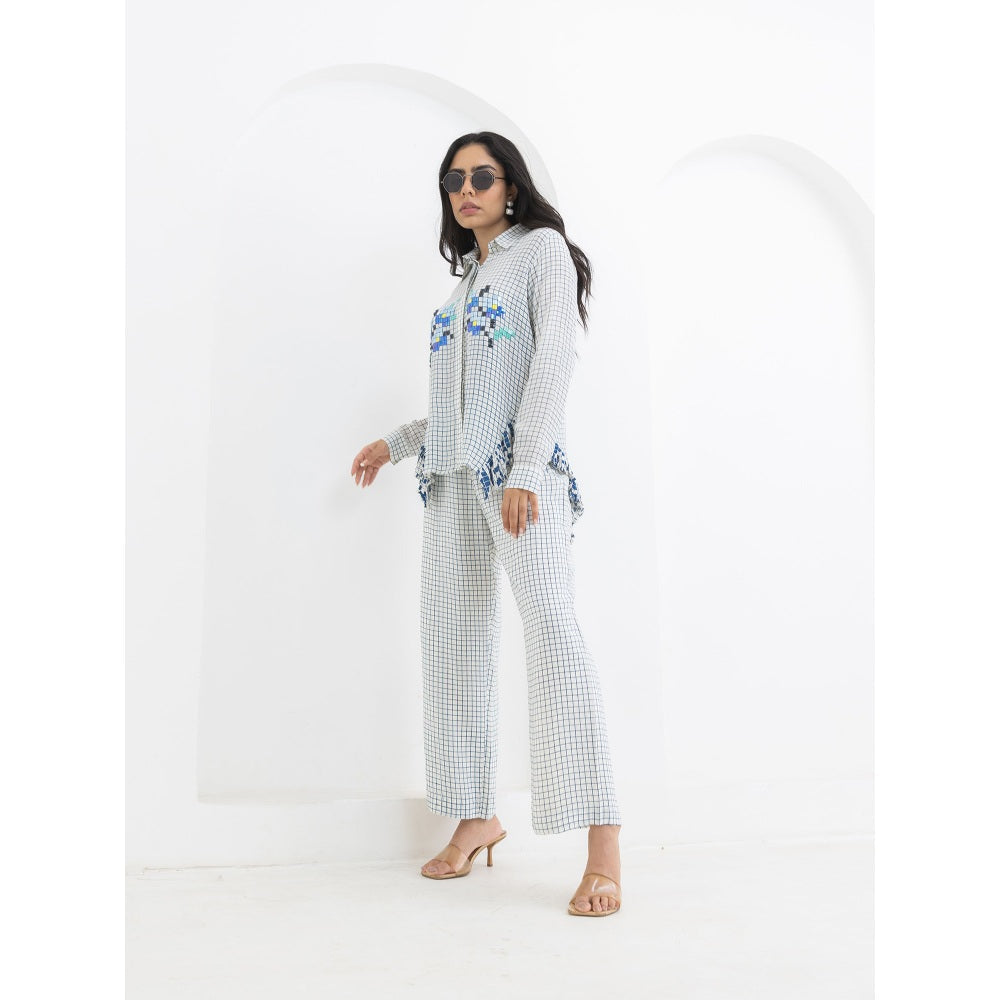 POOJA RAJGARHIA GUPTA Blue Side Frill Co-Ord (Set of 2)
