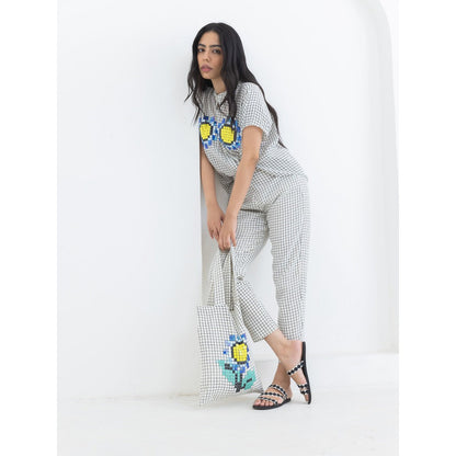 POOJA RAJGARHIA GUPTA White Sunflower Co-Ord (Set of 2)