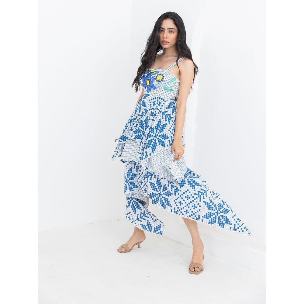 POOJA RAJGARHIA GUPTA Blue Matrix Dress