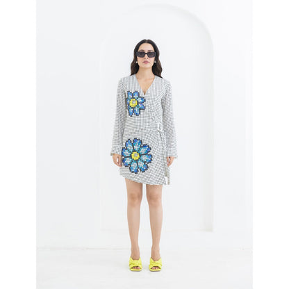 POOJA RAJGARHIA GUPTA White Grid Playsuit