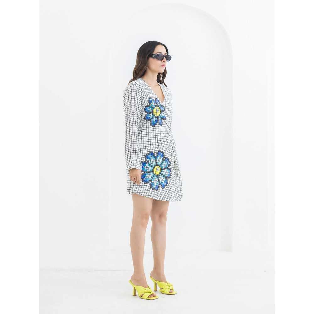 POOJA RAJGARHIA GUPTA White Grid Playsuit