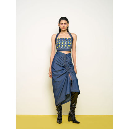 POOJA RAJGARHIA GUPTA Blue Denim Firefly Crop Top