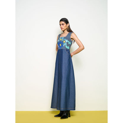 POOJA RAJGARHIA GUPTA Blue Denim Maxi Dress
