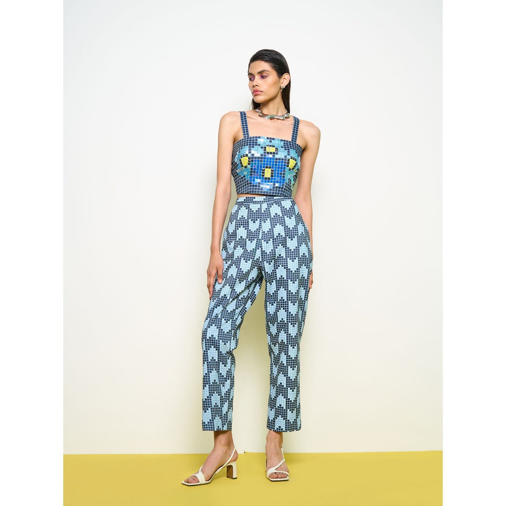 POOJA RAJGARHIA GUPTA Blue Denim Wilding Crop Top