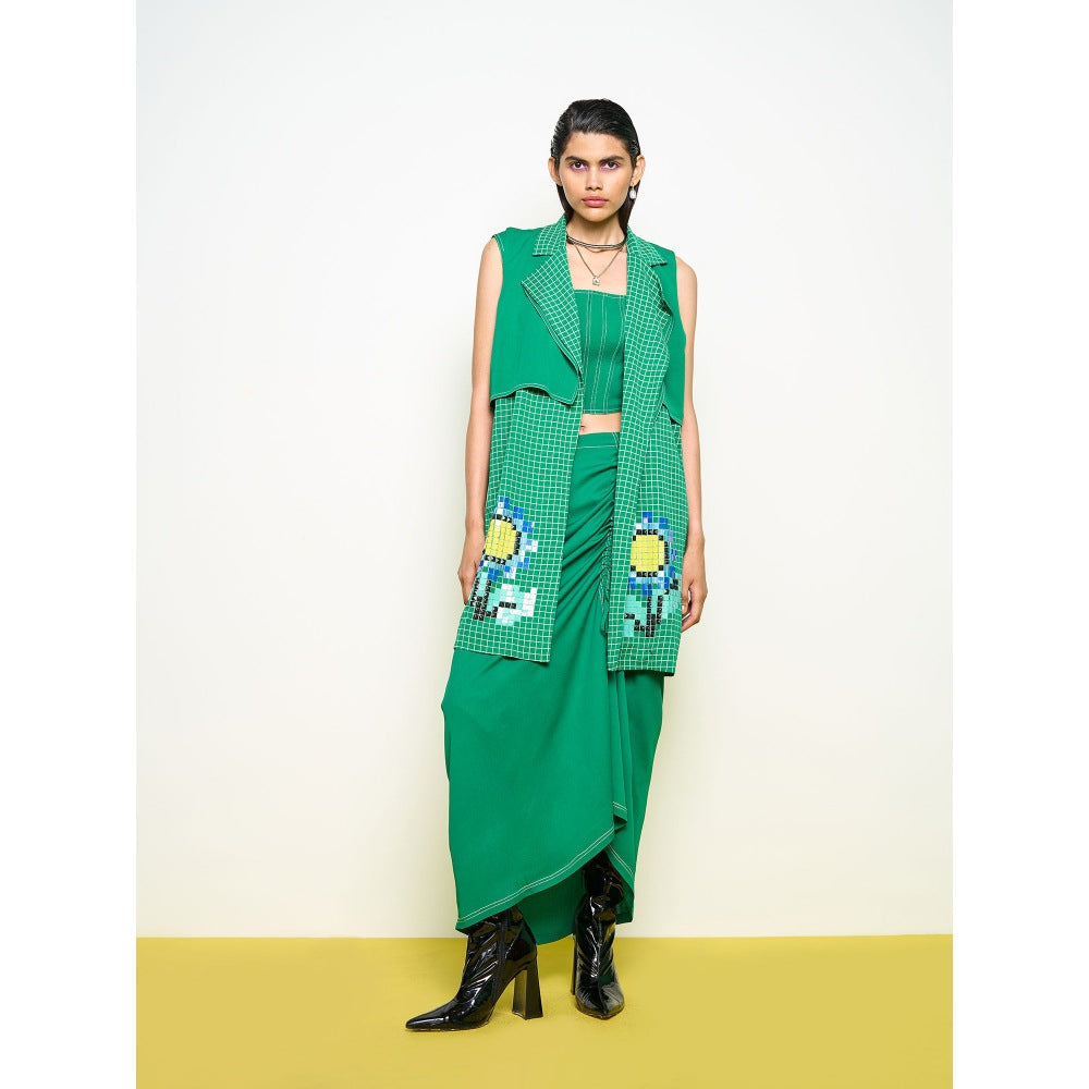 POOJA RAJGARHIA GUPTA Green Wildflower Blazer