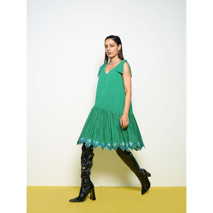 POOJA RAJGARHIA GUPTA Green Honeycomb Dress
