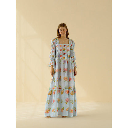 Pozruh By Aiman Cala Blue Maxi Dress