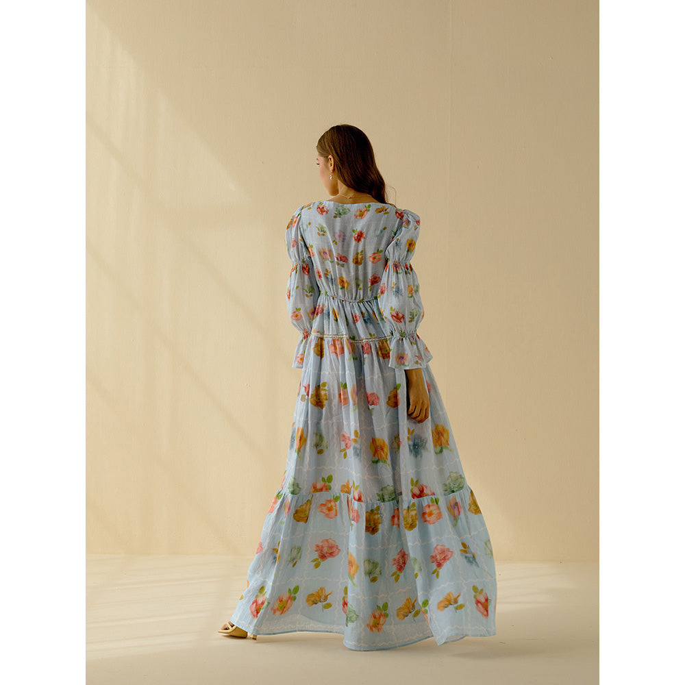 Pozruh By Aiman Cala Blue Maxi Dress