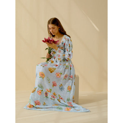 Pozruh By Aiman Cala Blue Maxi Dress