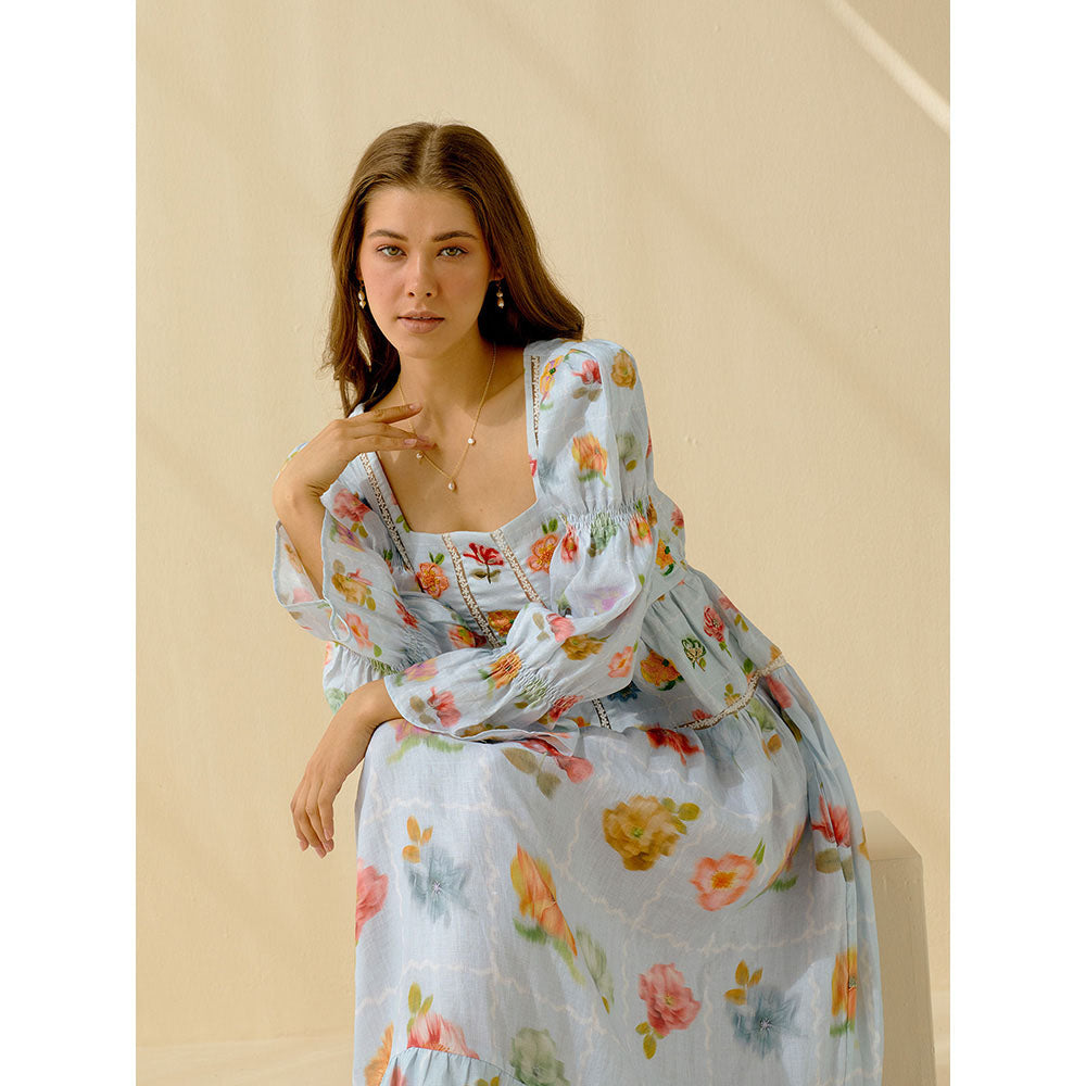 Pozruh By Aiman Cala Blue Maxi Dress