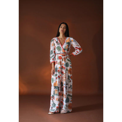 Pozruh By Aiman Astra White Jumpsuit