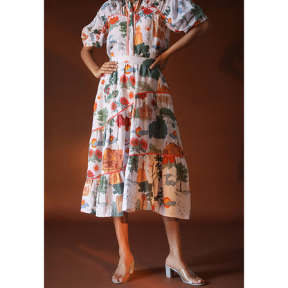Pozruh By Aiman Cresent White Skirt