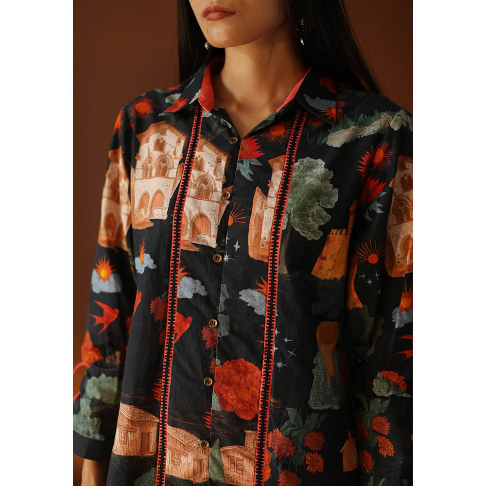 Pozruh By Aiman Mercury Black Shirt Top